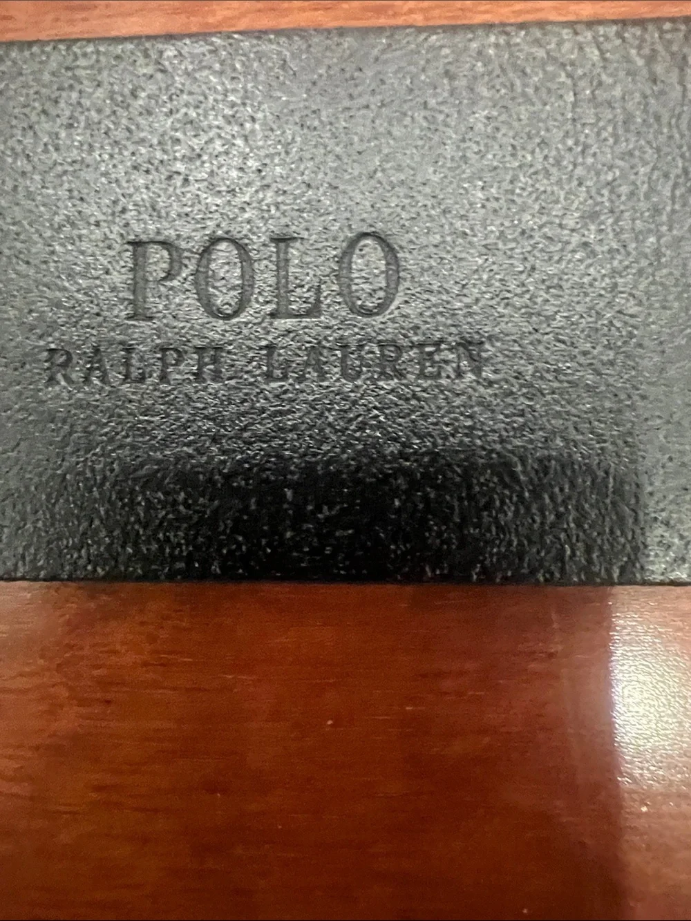 Polo by Ralph Lauren Men's Black Leather Belt with Silver Buckle